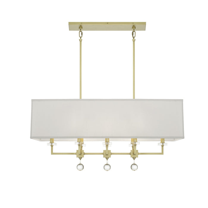 Crystorama 8109-AG Eight Light Chandelier, Aged Brass