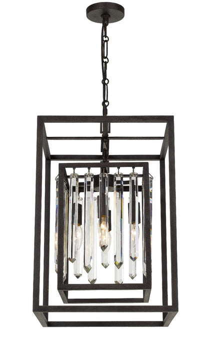 Crystorama 8404-FB Four Light Chandelier, Forged Bronze