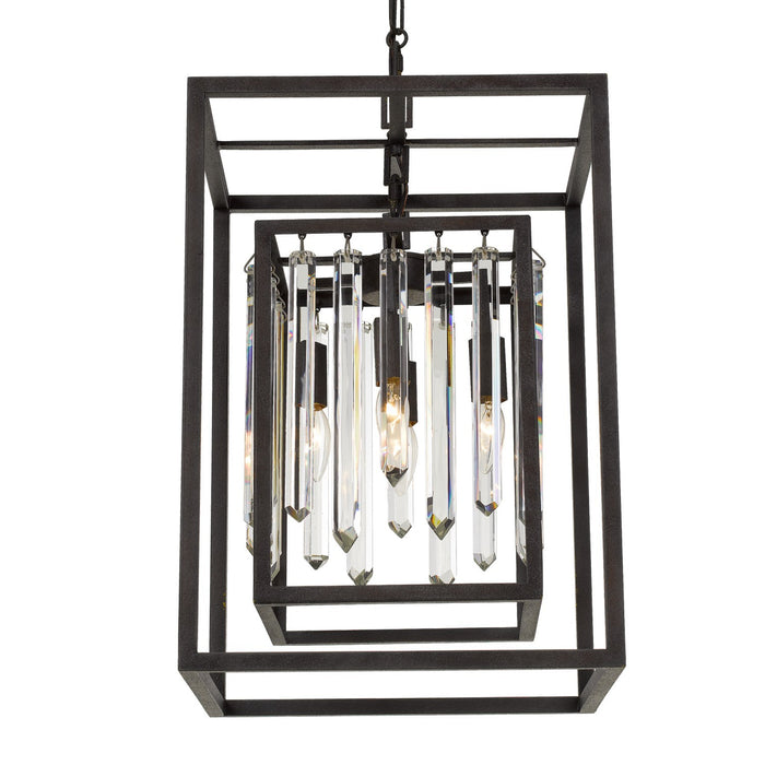 Crystorama 8404-FB Four Light Chandelier, Forged Bronze