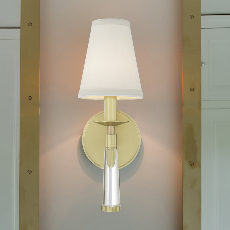 Crystorama 8861-AG One Light Wall Sconce, Aged Brass