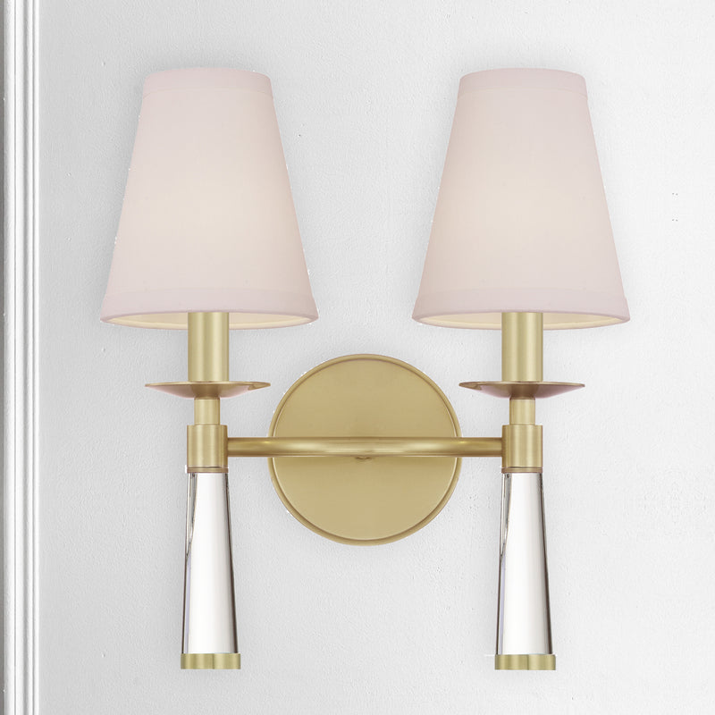 Crystorama 8862-AG Two Light Wall Sconce, Aged Brass