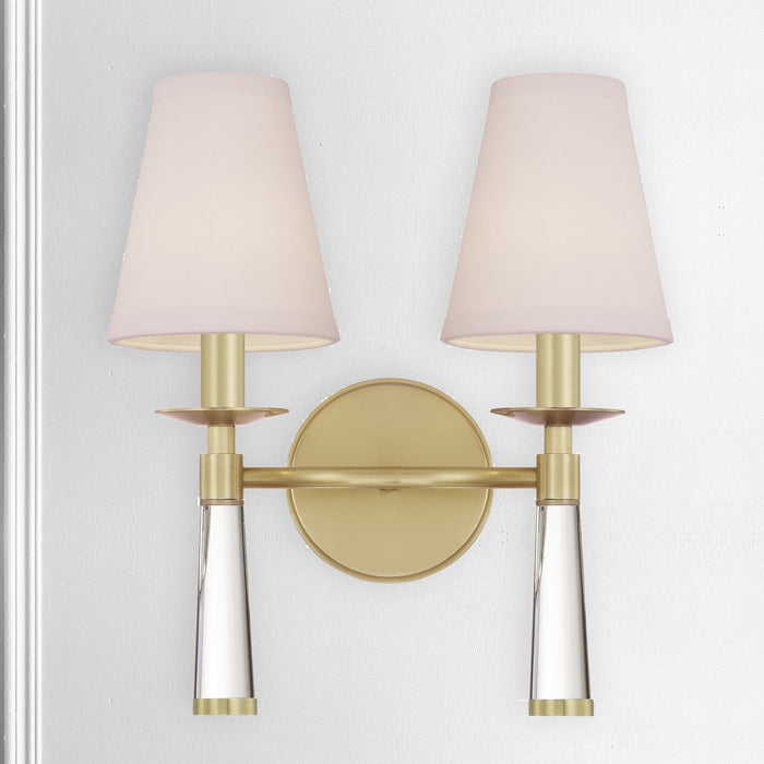 Crystorama 8862-AG Two Light Wall Sconce, Aged Brass