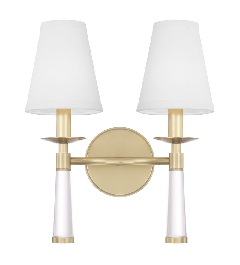 Crystorama 8862-AG Two Light Wall Sconce, Aged Brass