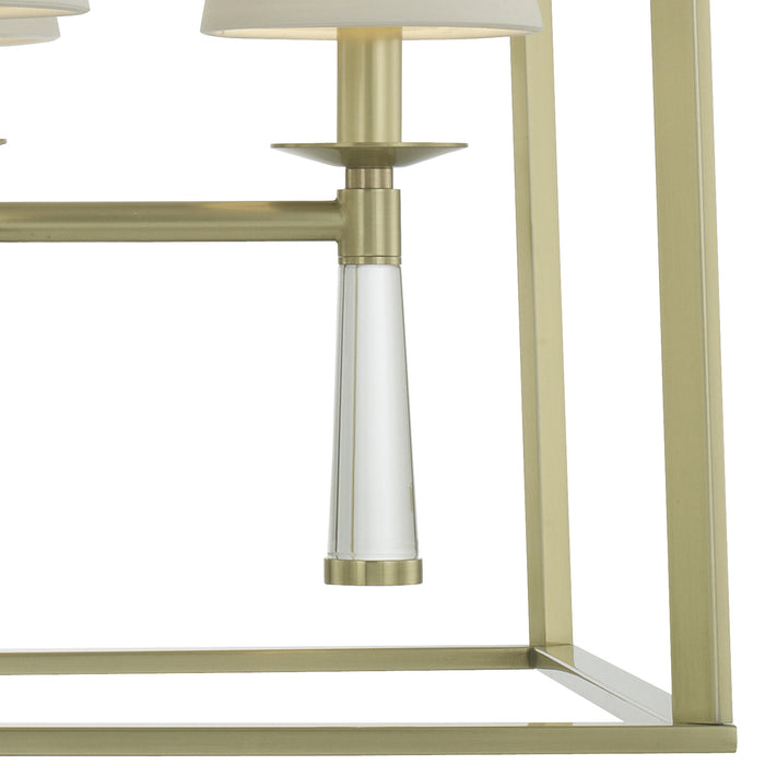 Crystorama 8864-AG Four Light Chandelier, Aged Brass