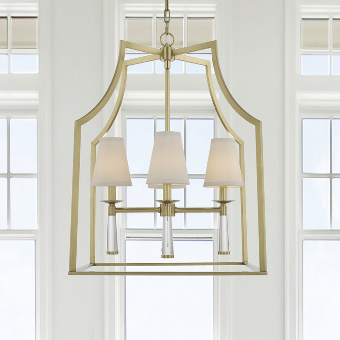 Crystorama 8864-AG Four Light Chandelier, Aged Brass