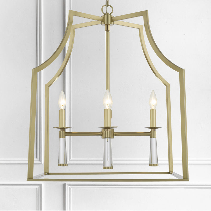 Crystorama 8864-AG Four Light Chandelier, Aged Brass