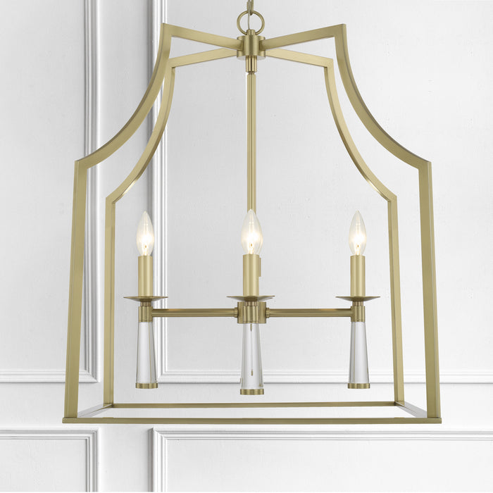 Crystorama 8864-AG Four Light Chandelier, Aged Brass