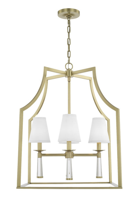 Crystorama 8864-AG Four Light Chandelier, Aged Brass