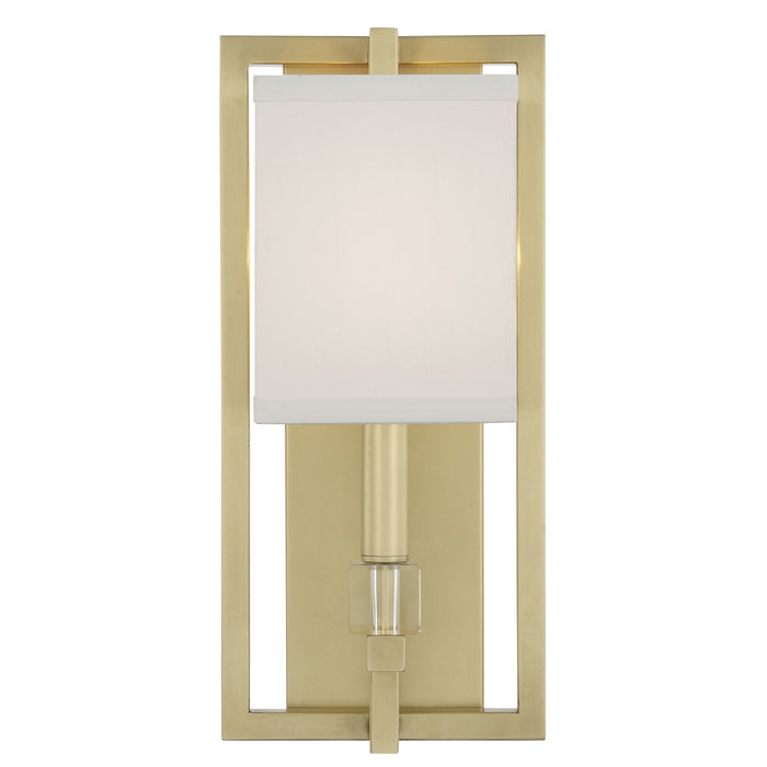 Crystorama 8881-AG One Light Wall Sconce, Aged Brass