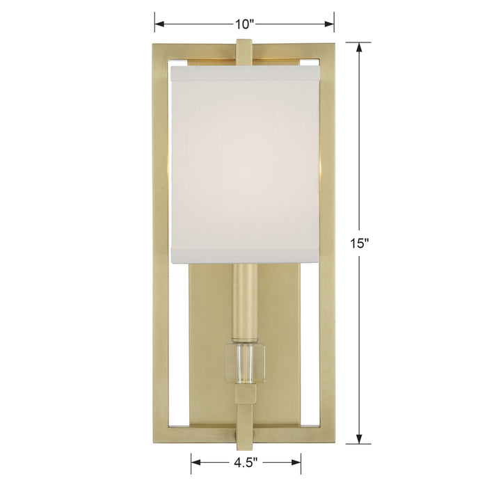 Crystorama 8881-AG One Light Wall Sconce, Aged Brass