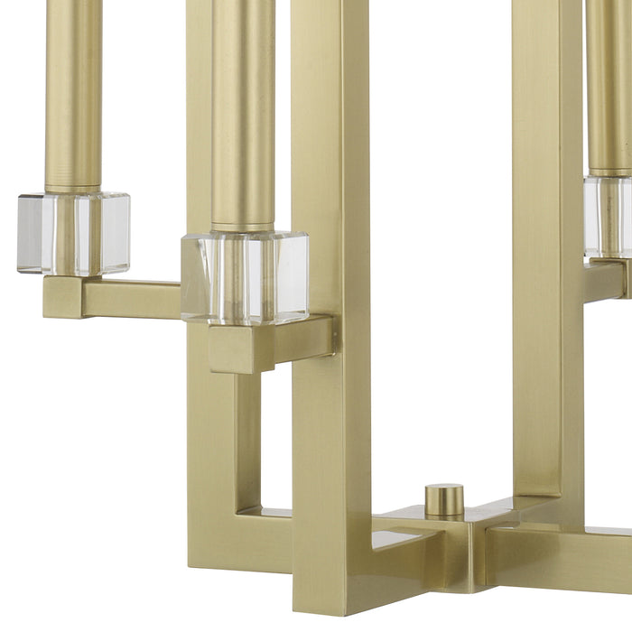 Crystorama 8884-AG Four Light Chandelier, Aged Brass