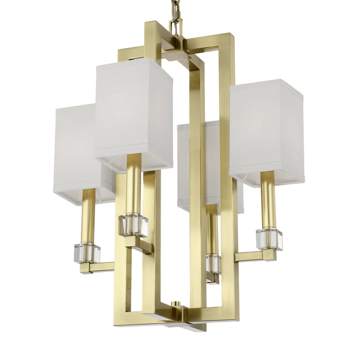 Crystorama 8884-AG Four Light Chandelier, Aged Brass
