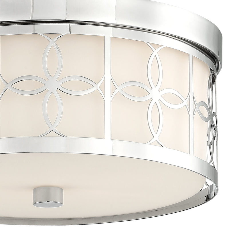 Crystorama ANN-2105-PN Two Light Flush Mount, Polished Nickel