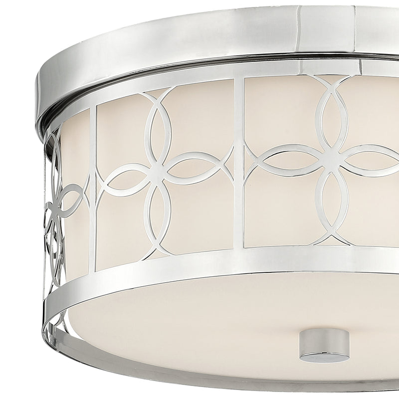 Crystorama ANN-2105-PN Two Light Flush Mount, Polished Nickel