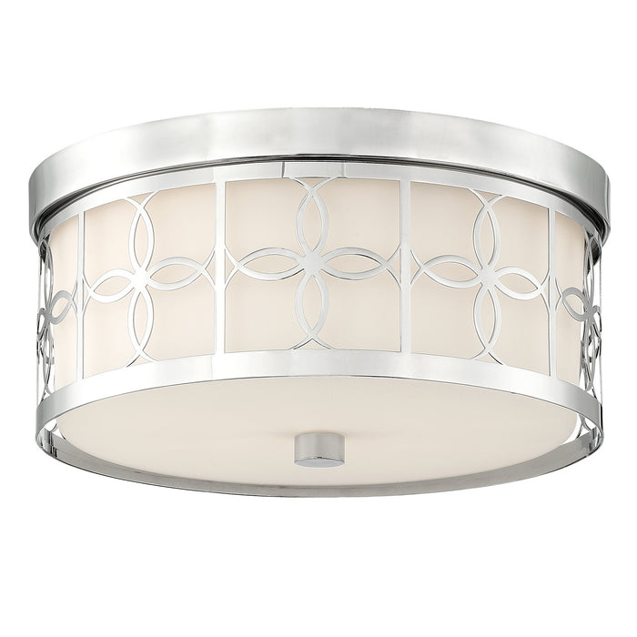 Crystorama ANN-2105-PN Two Light Flush Mount, Polished Nickel