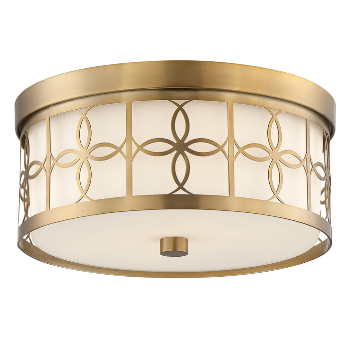 Crystorama ANN-2105-VG Two Light Flush Mount, Vibrant Gold
