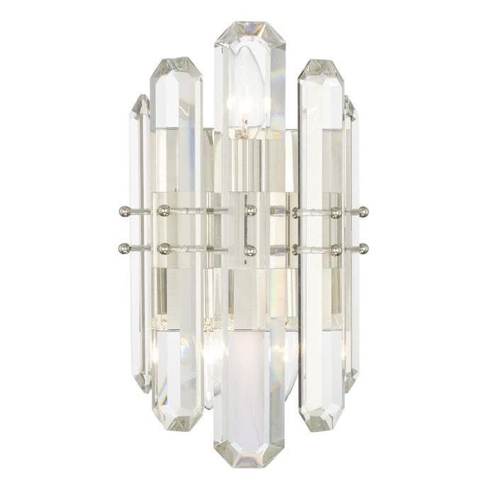 Crystorama BOL-8882-PN Two Light Wall Sconce, Polished Nickel