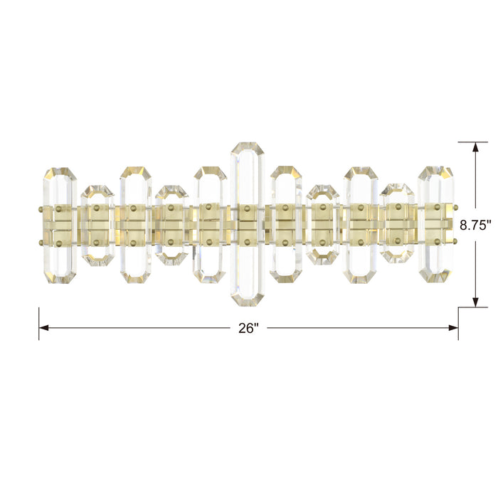 Crystorama BOL-8883-AG Three Light Bathroom Vanity, Aged Brass