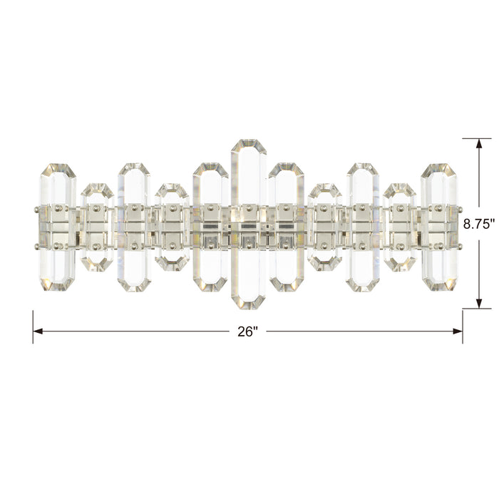 Crystorama BOL-8883-PN Three Light Bathroom Vanity, Polished Nickel