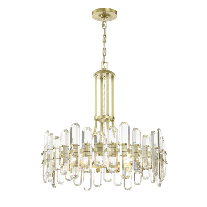 Crystorama BOL-8888-AG Eight Light Chandelier, Aged Brass