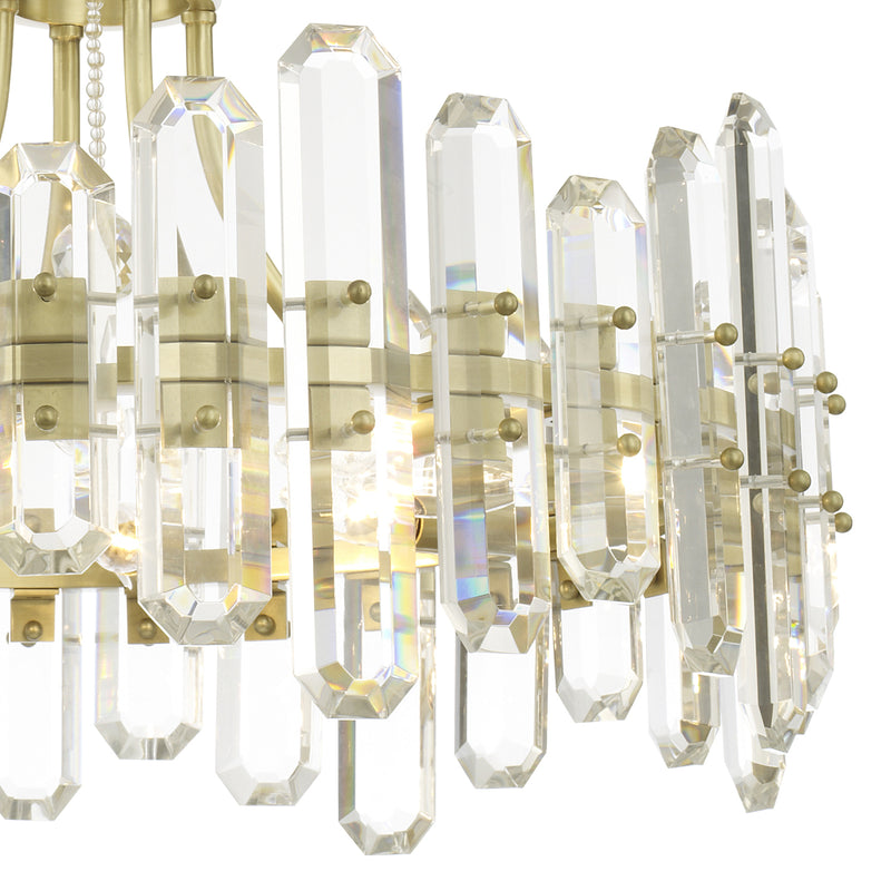 Crystorama BOL-8888-AG Eight Light Chandelier, Aged Brass