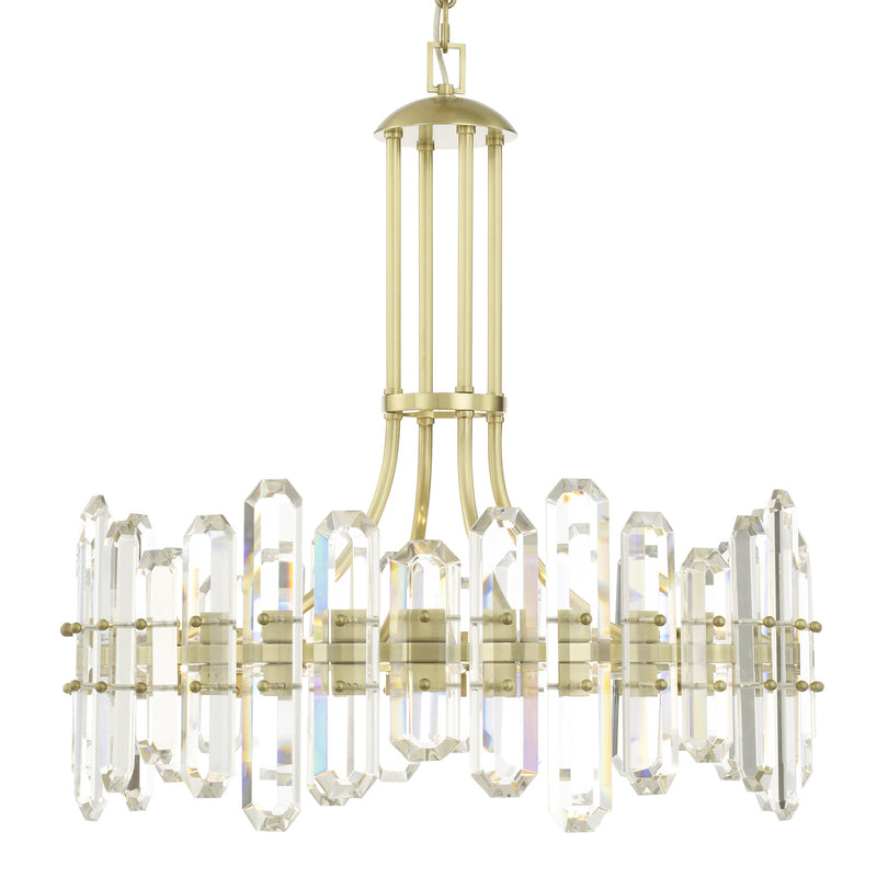 Crystorama BOL-8888-AG Eight Light Chandelier, Aged Brass