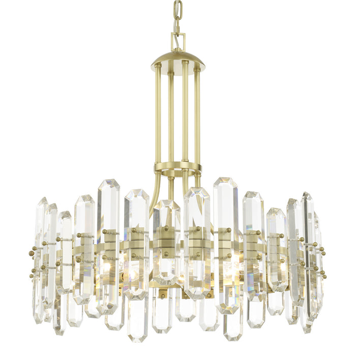 Crystorama BOL-8888-AG Eight Light Chandelier, Aged Brass