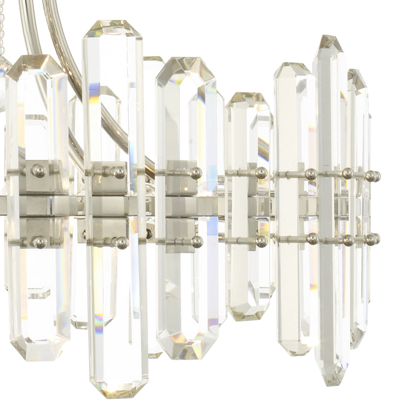 Crystorama BOL-8888-PN Eight Light Chandelier, Polished Nickel