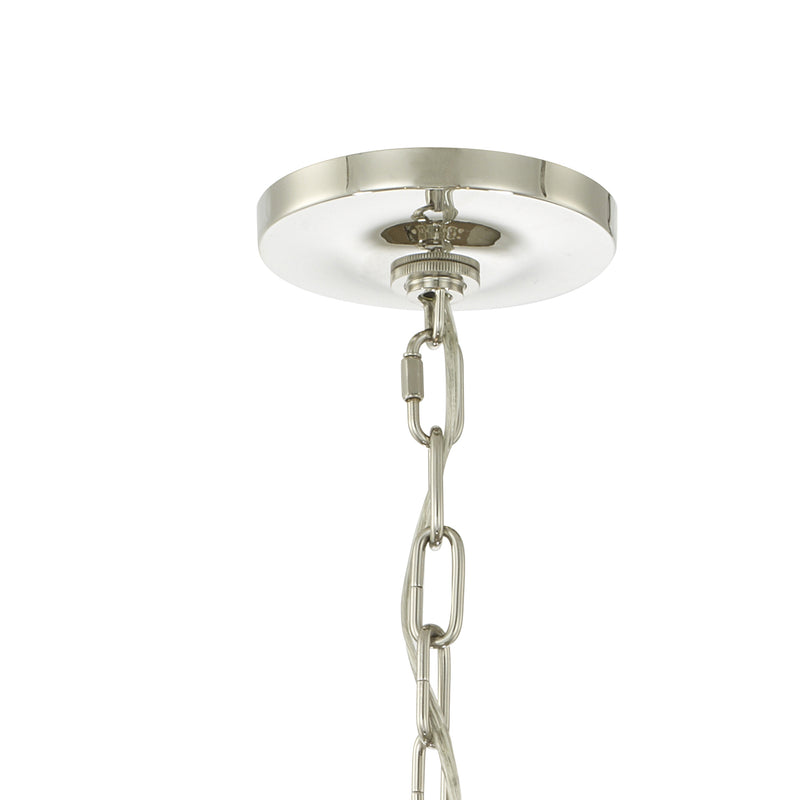 Crystorama BOL-8888-PN Eight Light Chandelier, Polished Nickel