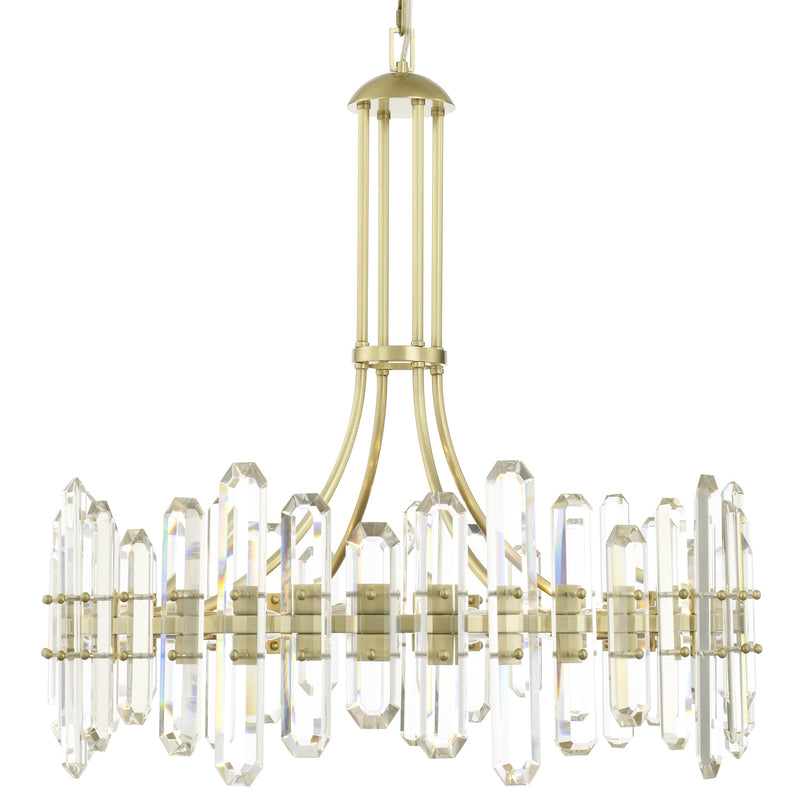 Crystorama BOL-8889-AG 12 Light Chandelier, Aged Brass