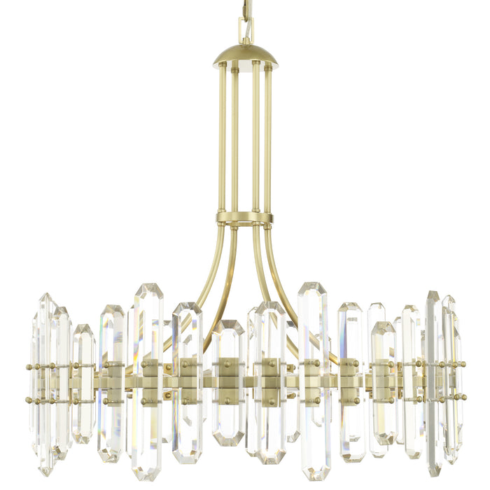 Crystorama BOL-8889-AG 12 Light Chandelier, Aged Brass
