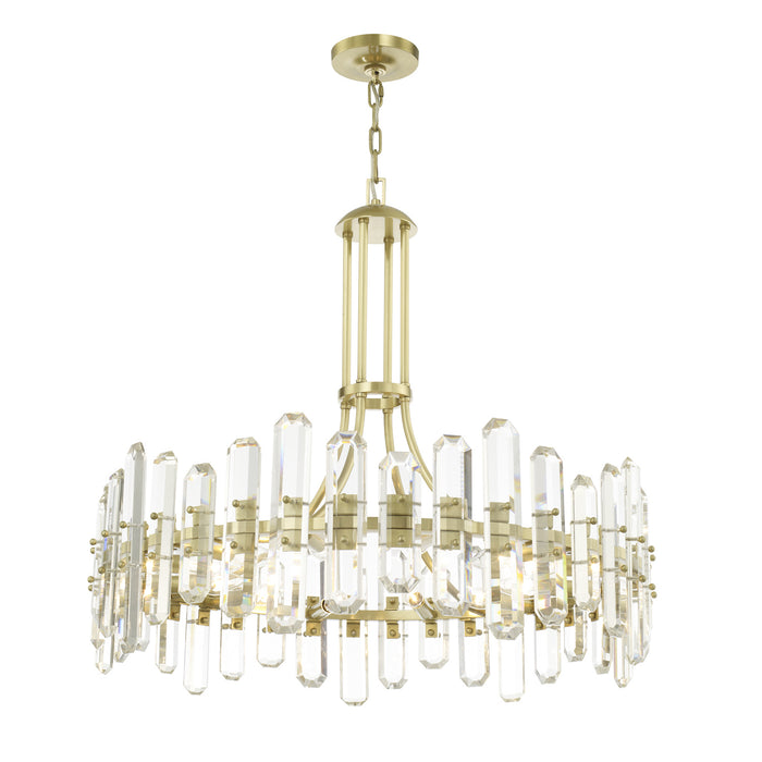 Crystorama BOL-8889-AG 12 Light Chandelier, Aged Brass