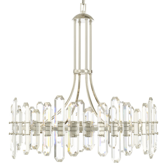 Crystorama BOL-8889-PN 12 Light Chandelier, Polished Nickel