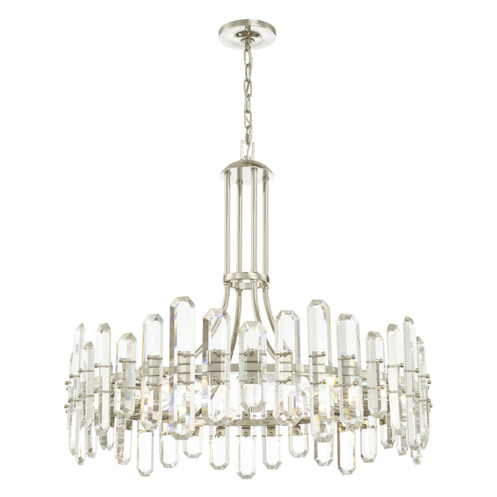 Crystorama BOL-8889-PN 12 Light Chandelier, Polished Nickel