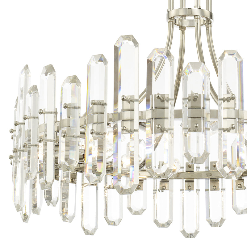 Crystorama BOL-8889-PN 12 Light Chandelier, Polished Nickel