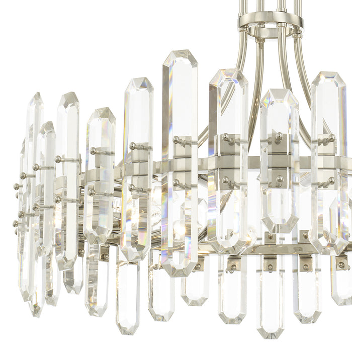 Crystorama BOL-8889-PN 12 Light Chandelier, Polished Nickel