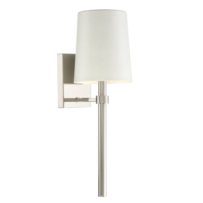 Crystorama BRO-451-PN One Light Wall Sconce, Polished Nickel