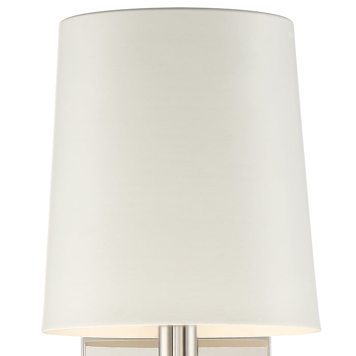 Crystorama BRO-451-PN One Light Wall Sconce, Polished Nickel