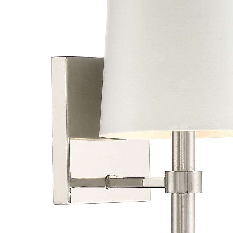 Crystorama BRO-451-PN One Light Wall Sconce, Polished Nickel