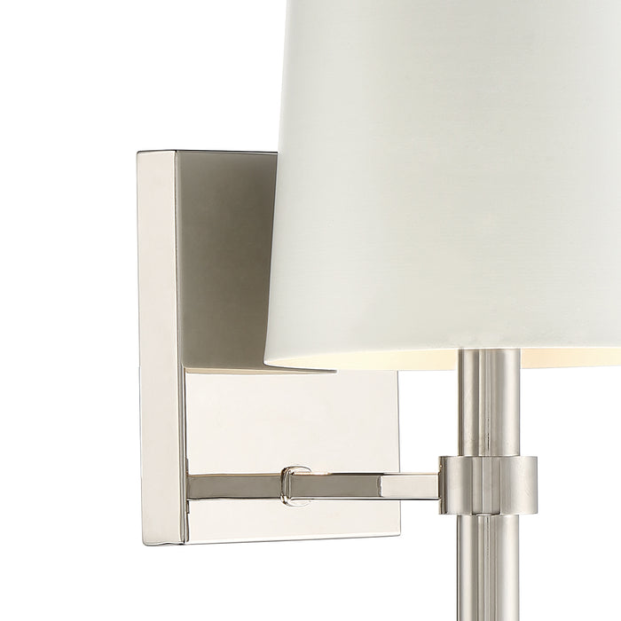 Crystorama BRO-451-PN One Light Wall Sconce, Polished Nickel