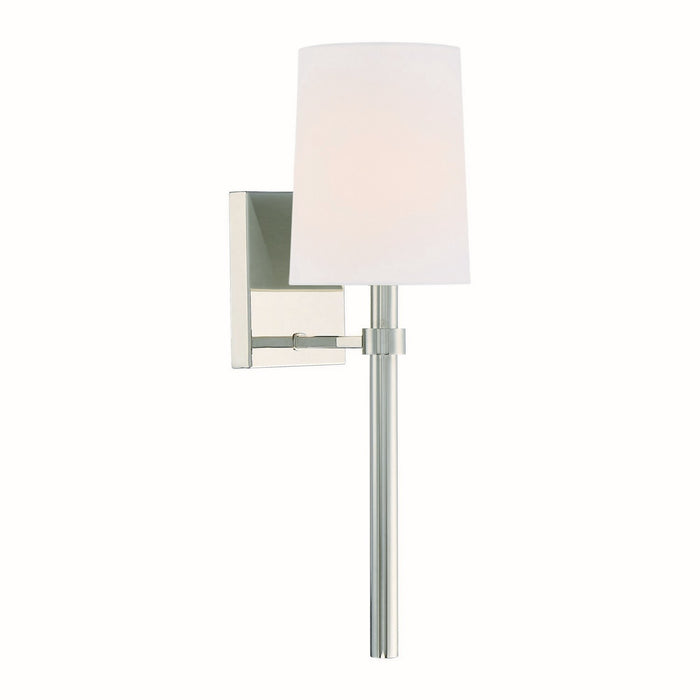 Crystorama BRO-451-PN One Light Wall Sconce, Polished Nickel