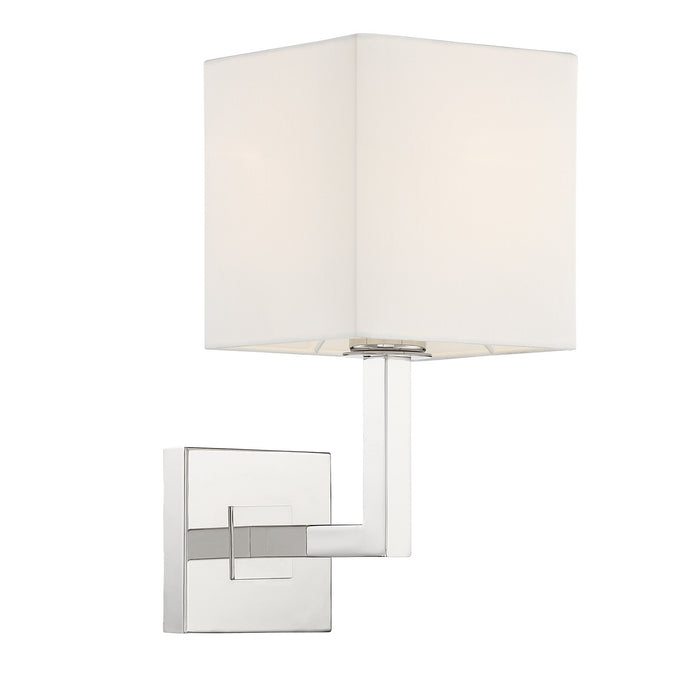 Crystorama CHA-491-PN One Light Wall Sconce, Polished Nickel