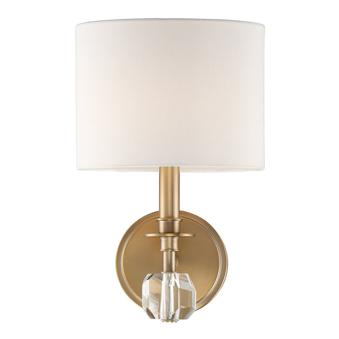 Crystorama CHI-211-AG One Light Wall Sconce, Aged Brass