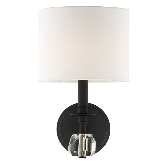 Crystorama CHI-211-BF One Light Wall Sconce, Black Forged
