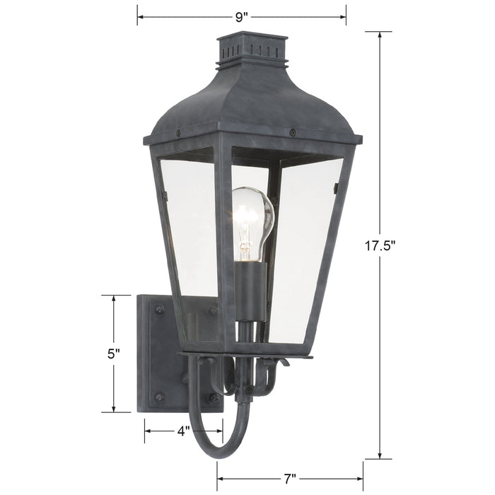 Crystorama DUM-9801-GE One Light Outdoor Wall Sconce, Graphite