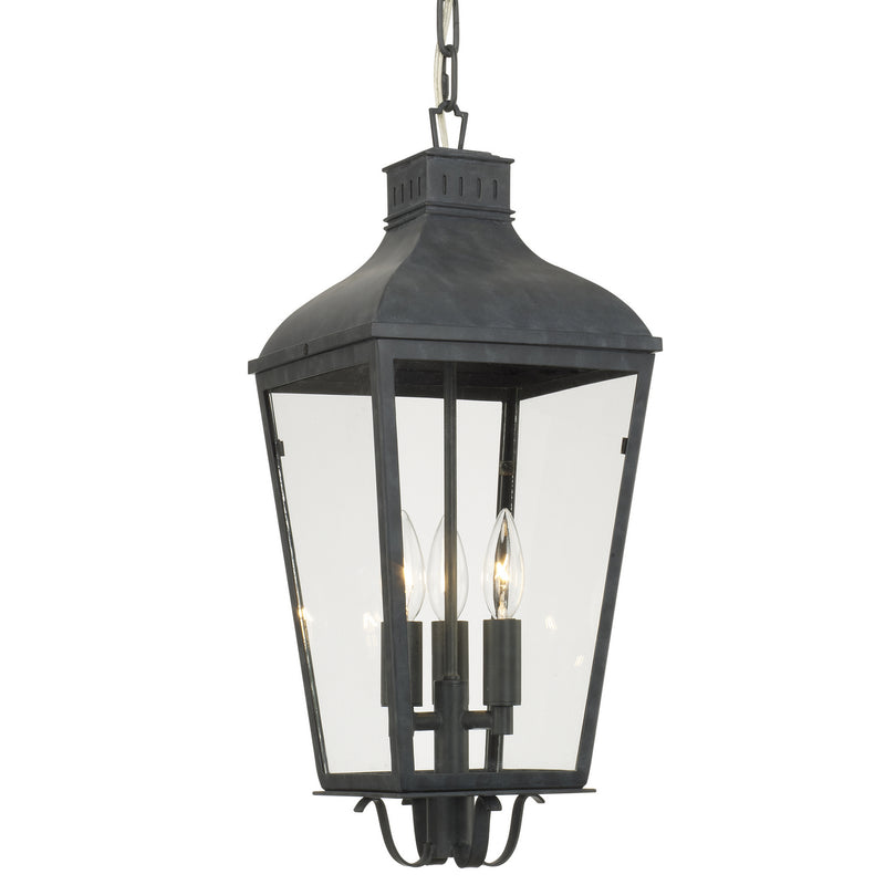 Crystorama DUM-9805-GE Three Light Outdoor Chandelier, Graphite