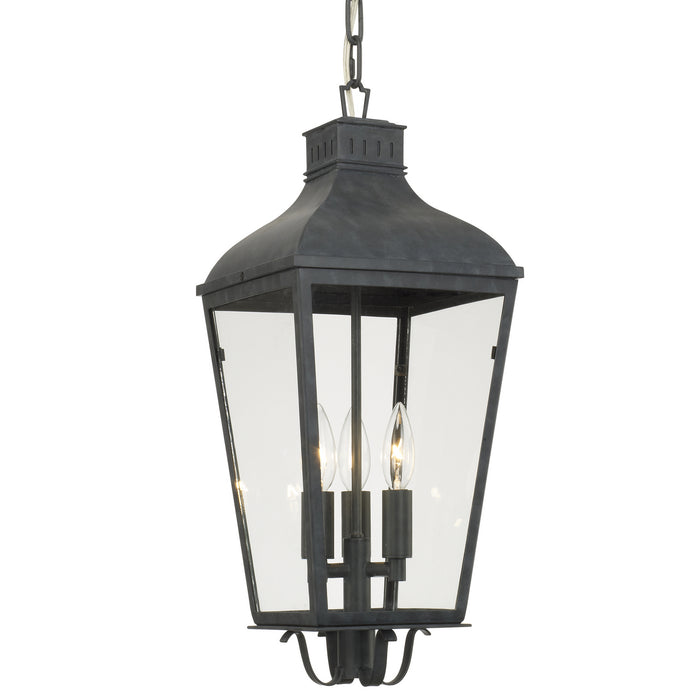 Crystorama DUM-9805-GE Three Light Outdoor Chandelier, Graphite