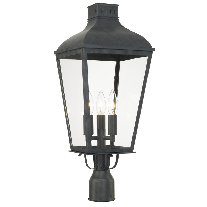 Crystorama DUM-9807-GE Three Light Outdoor Post Mount, Graphite