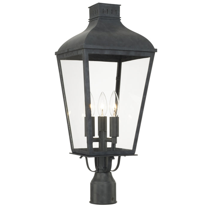 Crystorama DUM-9807-GE Three Light Outdoor Post Mount, Graphite
