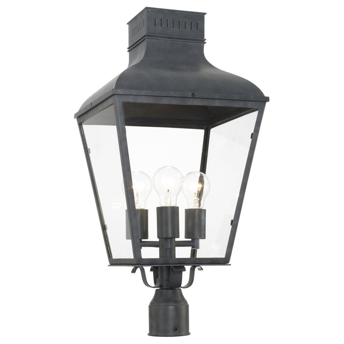 Crystorama DUM-9808-GE Three Light Outdoor Post Mount, Graphite